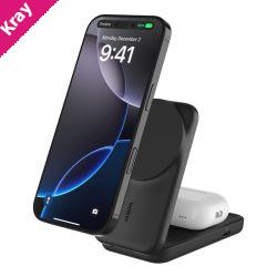 Belkin UltraCharge 2-in-1 Foldable Magnetic Wireless Charger 25W With Qi2 + 45W USB-C Wall Charger + USB-C Cable- Black (WIZ039auBK), 2 Years Warranty