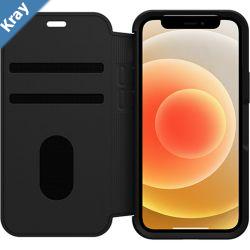 OtterBox Strada Apple iPhone 12 Mini Case Black  7765371 DROP 3X Military Standard Leather Folio Cover Card Holder 7 Years Warranty
