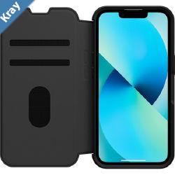 OtterBox Strada Apple iPhone 16e  iPhone 13 Case Black  7785798 DROP 3X Military Standard Leather Folio Cover Card Holder 7 Years Warranty