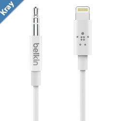 Belkin 3.5 mm Audio Cable With Lightning Connector 0.9M  White AV10172bt03WHTHigh Resolution AudioConnect With a Single Cable2 Years Warranty