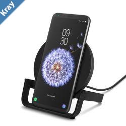 Belkin BoostCharge Wireless Charging Stand 10W AC Adapter Not Included  BlackWIB001btBKNonSlippery Charge In Any Orientation 2 Years Warranty