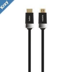 Belkin Advanced Series High Speed wEthernet HDMI Cable 4KUltra HD Compatible 1M  Black AV10050bt1M 18Gbps Perfect for 4K TVs2 Years Warranty