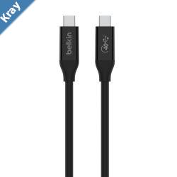 Belkin USB4 USBC to USBC  Cable 0.8M2.6ft  INZ001BT0.8MBK100W PD40GbpsThunderbolt 3Samsung GalaxyiPadMacBookGoogleOPPONokia2YR