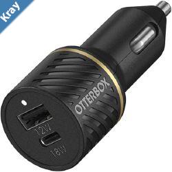 OtterBox 30W Dual Port Premium Car Charger  Black 7852545 1x USBA 12W1x USBC PD 18W Compact Smart  Safe ChargingCharge Multiple Device