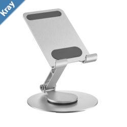 Brateck PHS066 FOLDING ALUMINUM PHONE  TABLET STAND WITH 360 ROTATION Fits smartphone and tablet 10  Silver