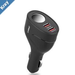 LS mbeat  Gorilla Power Dual Port QC3.0 Car Charger and Cigarette Lighter Extender