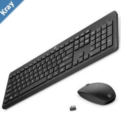 HP 235 USB Wireless Keyboard  Mouse Combo Reducedsized  LowProfile Quiet Keys Easy Cleaning Plug  Play for Notebook Desktop PC MAC