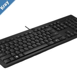 HP 125 Wired Keyboard  Compatible with Windows 10 Desktop PC Laptop Notebook USB Plug and Play Connectivity Easy Cleaning 1YR WTY