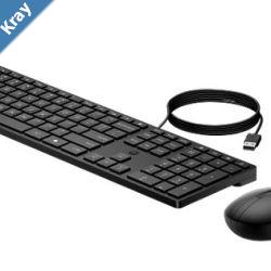 HP 320MK USB Wired Desktop Keyboard Mouse Combo Reducedsized  LowProfile Quiet Keys PlugPlay for Notebook Desktop PC WIN1110 Black