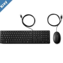 HP 320MK USB Wired Desktop Keyboard Mouse Combo Reducedsized  LowProfile Quiet Keys Easy Clean PlugPlay for Notebook Desktop PC