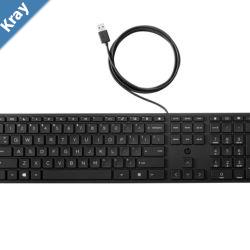 HP Wired 320K FullSized Keyboard  Compatible with Windows 10 Desktop PC Laptop Notebook USB Plug and Play Connectivity Easy Cleaning 1YR WTY