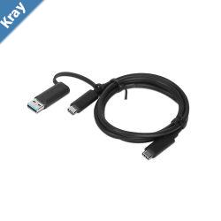 LENOVO USB cable 1 m USB 3.2 Gen 1 3.1 Gen 1 USB AUSB C USB C Black 4X90U90618