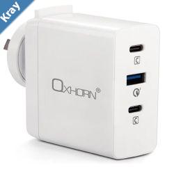 Oxhorn 100W USB GaN TypeC fast Charger 2x USBC 1x USBA Fast Charger