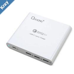 Oxhorn USBC Quick Charge 3.0 Laptop Notebook Charger  Fast Charging 40W Power USB Type C USB 3.0 USBA Clearance
