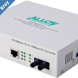 Alloy POE200ST 10100BaseTX to 100BaseFX Multimode Fibre ST Converter provides PoE power RJ45. 2km