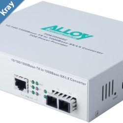 Alloy POE3000SC 101001000BaseT PoE RJ45 to 1000BaseSX Multimode SC Converter. Wavelength 850nm. Max. range 550m