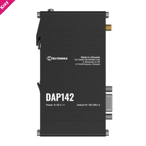 Teltonika DAP142 Industrial Access Point with RS232 & Dual RJ45, Seamless Mesh Wi-Fi 4, Passive PoE & DIN-rail Ready, PSU excluded