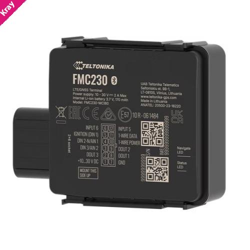 Teltonika FMC230 Waterproof 4G LTE Cat 1 tracker with flexible inputs, IP67