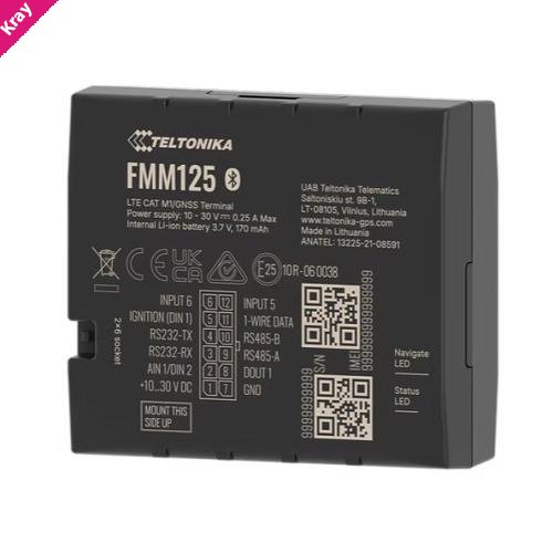 Teltonika FMM125 Versatile 4G LTE Cat M1 tracker with RS232, RS485 interfaces
