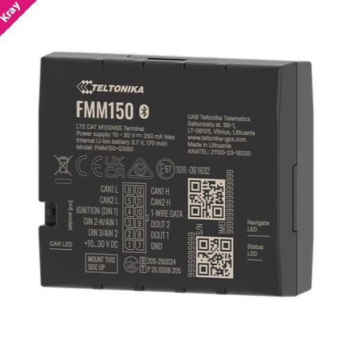 Teltonika FMM150 Advanced 4G LTE Cat M1 GPS tracker with integrated CAN data processor