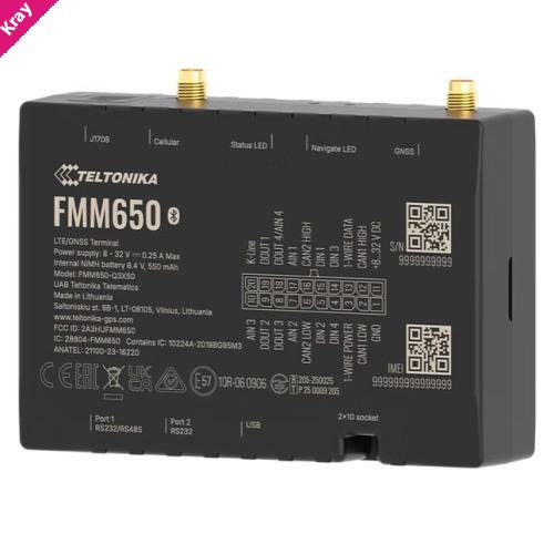 Teltonika FMM650 4G LTE Cat M1 tracker for advanced applications with high capacity backup battery and external antennas