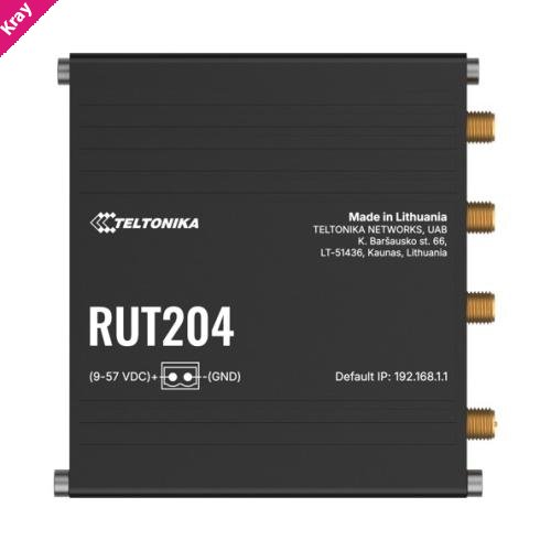 Teltonika RUT204 4G router with native CAN BUS, Enable direct access to machine data, GNSS, RS232, PoE-in and Ethernet, PSU excluded