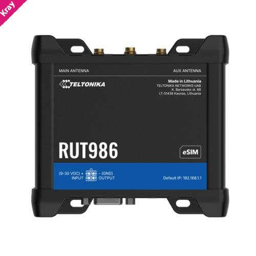Teltonika RUT986 INDUSTRIAL GLOBAL LTE CAT 4 ROUTER, Telit Cat 4 Modem, 4x Ethernet Ports, PSU included