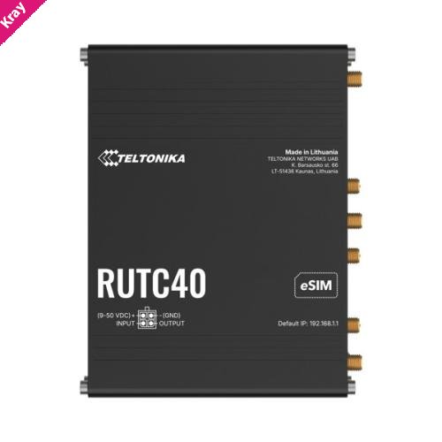 Teltonika RUTC40 GLOBAL 4G EDGE ROUTER, Dual-core, Dual-band Wi-Fi 6, connectivity powered by a Telit modem, eSIM, PSU included.