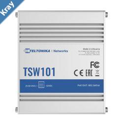 Teltonika TSW101  Automotive PoE Switch 4x PoE Ports 5 x Gigabit Ethernet ports with speeds of up to 1000 Mbps  PSU excluded PR3PRAU6