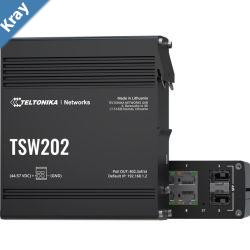 Teltonika TSW202 POE L2 Managed Switch 2 SFP ports 8 Gigabit Ethernet ports providing 30W of Power each