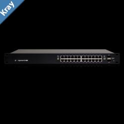 Ubiquiti EdgeSwitch 24  24Port Managed PoE Gigabit Switch 2 SFP 250W Total Power Support PoE  24v Passive No Controller Needed Incl 2Yr Warr