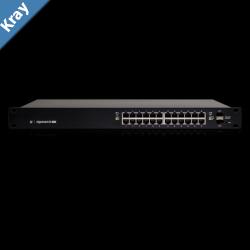 Ubiquiti EdgeSwitch 24  24Port Managed PoE Gigabit Switch 2 SFP 250W Total Power Support PoE  24v Passive No Controller Needed 2Yr Warr