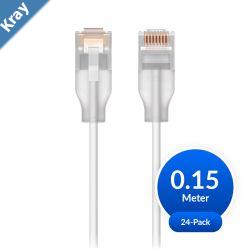 Ubiquiti UniFi Etherlighting Patch Cable 24 Pack Indoor 0.15m WhiteTranslucent Incl 2Yr Warr