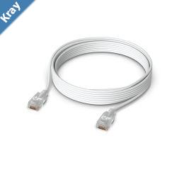 Ubiquiti UniFi Etherlighting Patch Cable Length 8M White Nanothin patch cable with 10 GbE support designed to showcase Etherlighting effects.