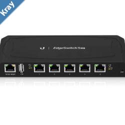 Ubiquiti ToughSwitch 5port PoE Gigabit Managed Switch 24v PoE Wall Mountable No Controller Needed  Also known as ES5XPAU  Incl 2Yr Warr