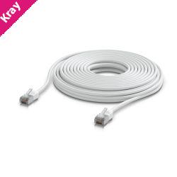 Ubiquiti UniFi Premium Patch Cable Outdoor, 12M, White, Ultra-thin, Rugged, Shielded Patch, Designed &Optimized, For 10 GbE networking, 2Yr Warr