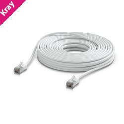 Ubiquiti UniFi Premium Patch Cable Outdoor, 15M, White, Ultra-thin, Rugged, Shielded Patch, Designed &Optimized, For 10 GbE networking, 2Yr Warr