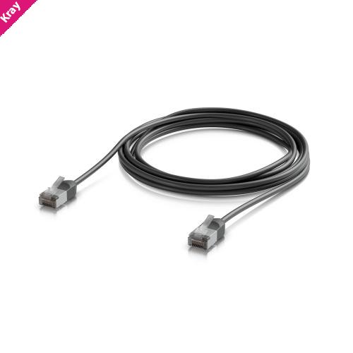 Ubiquiti UniFi Premium Patch Cable Outdoor, 3M,Black,Ultra-Thin, Rugged, Shielded Patch, Optimize, Perform Harshest Environments ,10 GbE Networking.