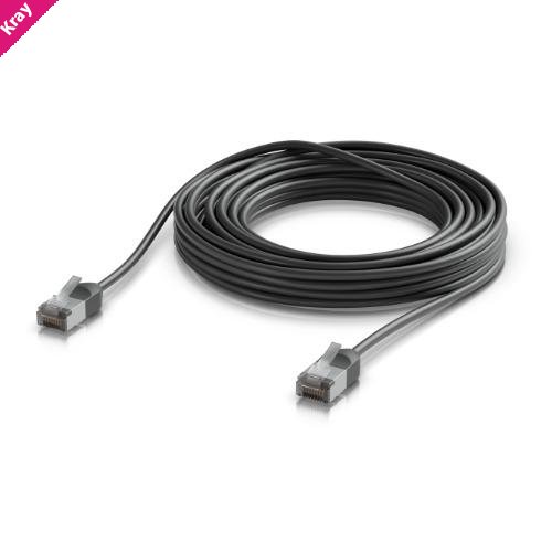 Ubiquiti UniFi Premium Patch Cable Outdoor, 8M,Black,Ultra-Thin, Rugged, Shielded Patch, Optimized, Perform Harshest Environments ,10 GbE Networking.