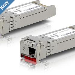 Ubiquiti UFiber SFP SingleMode Module 10G BiDi  2 Pack Same 10 Gbps Speed Less Cable Required Single Strand LC Connector 2Yr Warr