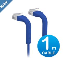 Ubiquiti UniFi Patch Cable Single Unit 1m Blue End Bendable to 90 Degree RJ45 Ethernet Cable Cat6 UltraThin 3mm Diameter Incl 2Yr Warr
