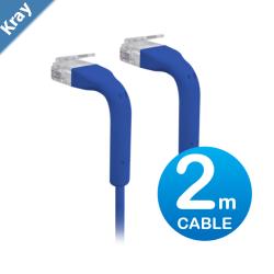 Ubiquiti UniFi Patch Cable Single Unit 2m Blue End Bendable to 90 Degree RJ45 Ethernet Cable Cat6 UltraThin 3mm Diameter Incl 2Yr Warr