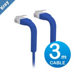 Ubiquiti UniFi Patch Cable Single Unit 3m Blue End Bendable to 90 Degree RJ45 Ethernet Cable Cat6 UltraThin 3mm Diameter Incl 2Yr Warr