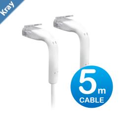 Ubiquiti UniFi Patch Cable Single Unit 5m White End Bendable to 90 Degree RJ45 Ethernet Cable Cat6 UltraThin 3mm Diameter Incl 2Yr Warr