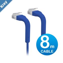 UniFi Patch Cable 8m Blue Both End Bendable to 90 Degree RJ45 Ethernet Cable Cat6 UltraThin 3mm Diameter UCablePatch8MRJ45BL