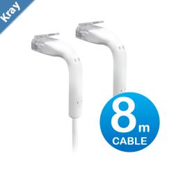 UniFi Patch Cable 8m White Both End Bendable to 90 Degree RJ45 Ethernet Cable Cat6 UltraThin 3mm Diameter UCablePatch8MRJ45