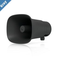 Ubiquiti AI Horn Speaker BlackAllweather PoE 120 dB Horn Speaker With Advanced AI Alert FunctionalityVersatile Wall CornerPole Mounting Options