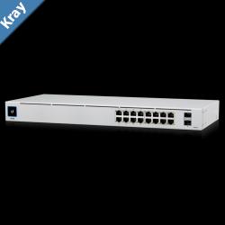 Ubiquiti UniFi 16port Managed Gigabit Switch  8x PoE Ports 8x Gigabit Ethernet Ports 2x SFP  42W Touch Display Fanless  GEN2 Incl 2Yr Warr