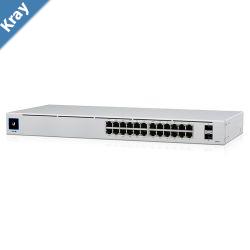 Ubiquiti UniFi 24 Port Managed Gigabit Switch 16x PoE Ports 8x Gigabit Ethernet Ports 2xSFP  95W  Touch Display  Fanless  GEN2 2Yr Warr