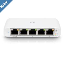 Ubiquiti USW Flex Mini UniFi Layer 2 Gigabit Switch 5x GbE RJ45 Ports Power Via PoE 802.3af  USB TypeC 5V 1AIncl 2Yr Warr